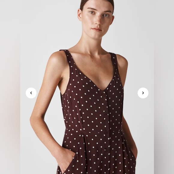 Whistles Dresses & Skirts - Whistles UK Burgundy Polka Dot Maxi Dress Luxe 90s Vibe